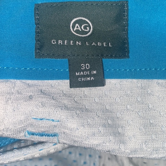 NWT AG Green Label 'The Canyon' Flat Front Performance Shorts Size 30 Ocean Blue - Picture 7 of 10